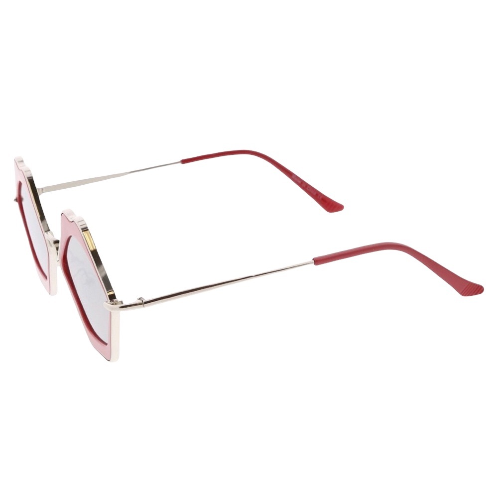 new Smooches Sunnies Metal Sunglasses ☻ Red Lip Shaped Frames ☻ Mirror Lenses ☻ - Picture 6 of 15